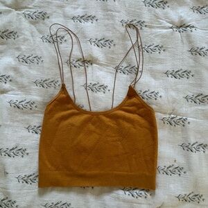 Urban Outfitters Mustard Spaghetti Strap Crop Top